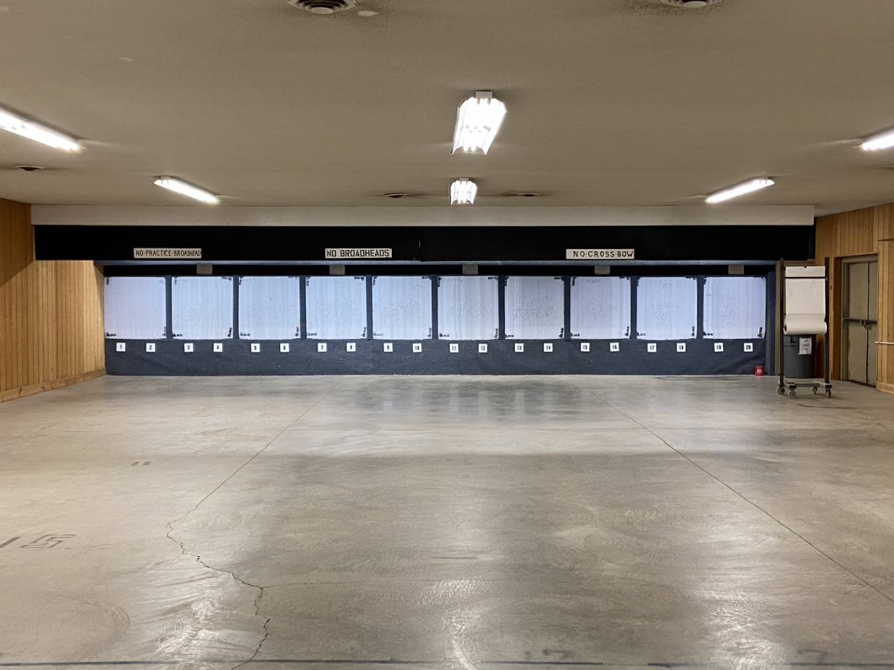 Indoor range lanes at Gettysburg Archery Club